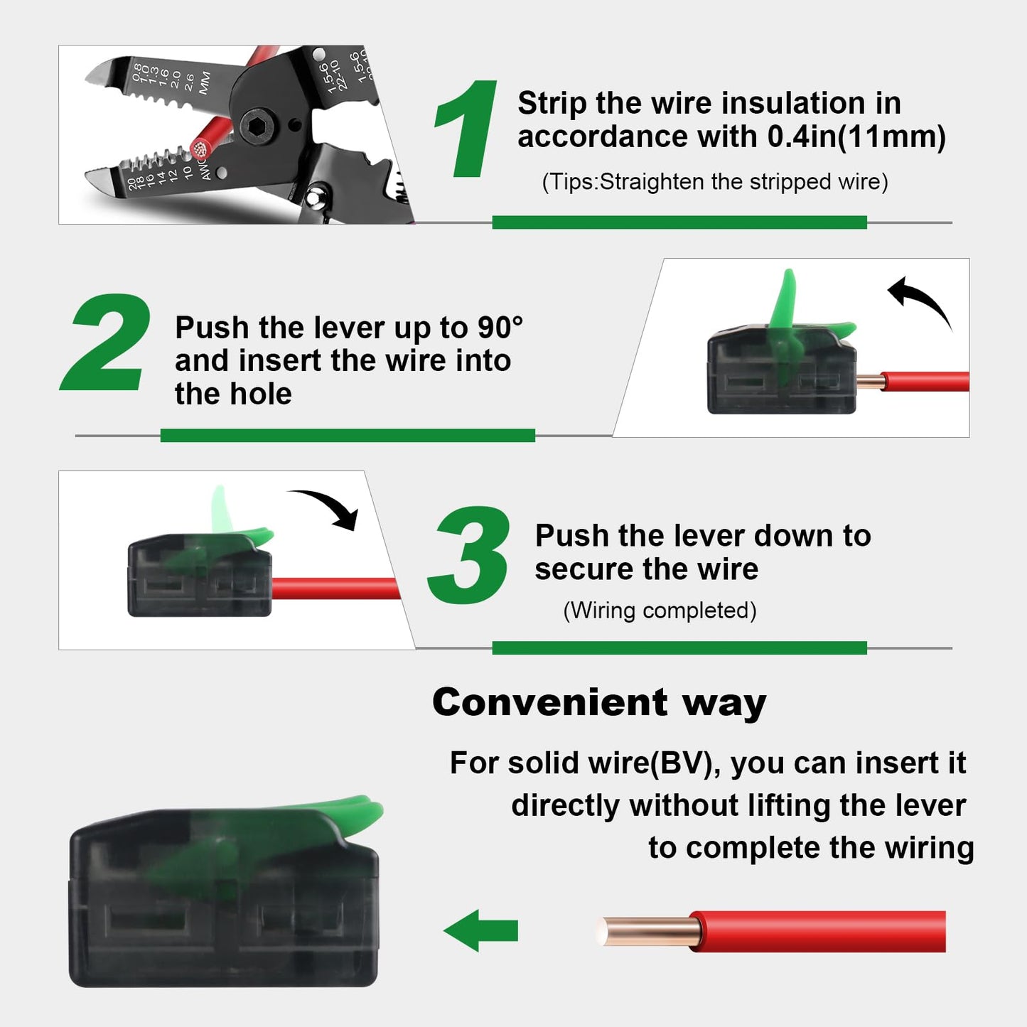 70 PCS Lever Wire Connectors, Quick Electrical Wire Splice Connectors Push-in, 2/3/5 Conductor Combination Kit, 24-12 AWG