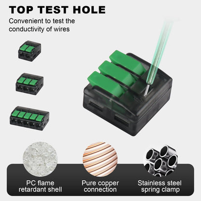70 PCS Lever Wire Connectors, Quick Electrical Wire Splice Connectors Push-in, 2/3/5 Conductor Combination Kit, 24-12 AWG