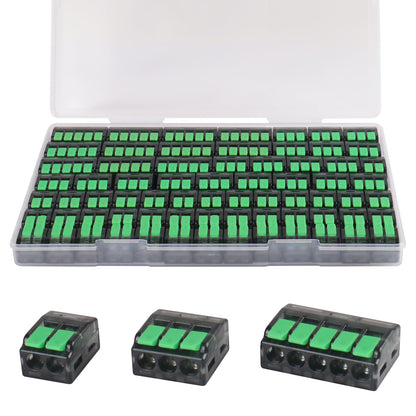 70 PCS Lever Wire Connectors, Quick Electrical Wire Splice Connectors Push-in, 2/3/5 Conductor Combination Kit, 24-12 AWG