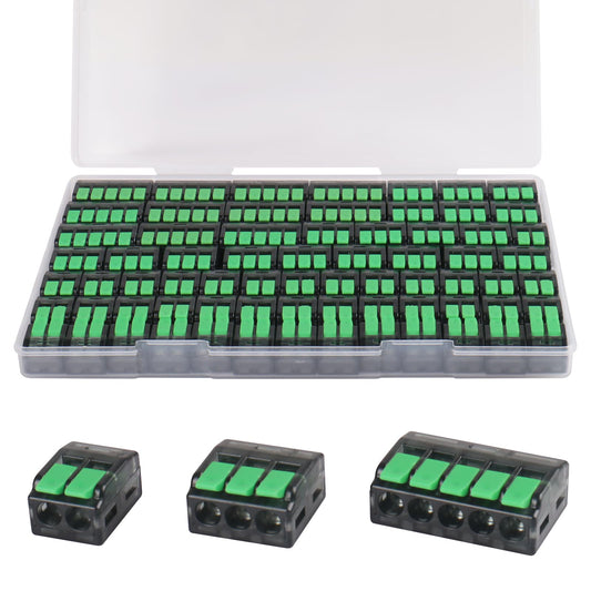 70 PCS Lever Wire Connectors, Quick Electrical Wire Splice Connectors Push-in, 2/3/5 Conductor Combination Kit, 24-12 AWG