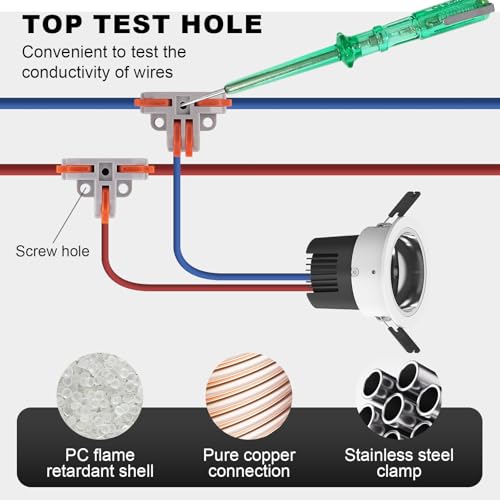 30PCS Lever Wire Connectors, 3 Way Quick Wire Splitter Push-in Electrical Connectors Kit with 3 and 4 Port for 24-12 AWG