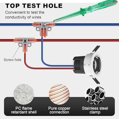 30PCS Lever Wire Connectors, 3 Way Quick Wire Splitter Push-in Electrical Connectors Kit with 3 and 4 Port for 24-12 AWG