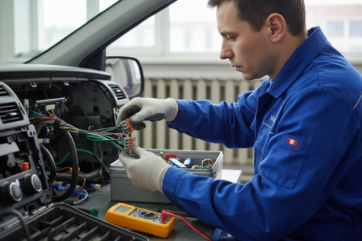 Electrician, automotive wiring by lever nut