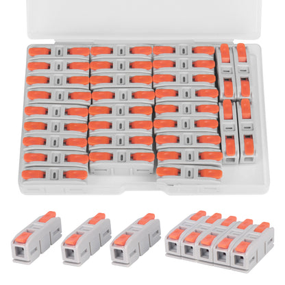 Lever Wire Connectors, Mini Quick Connectors Push-in, 1 in 1 Out Electrical Wire Butt Splice Inline Terminals for Wiring 24-12 AWG